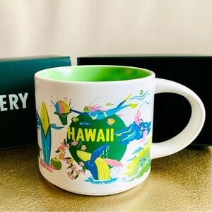 Starbucks Hawaii Mug with Green and White Design New in Box Unused limited cup